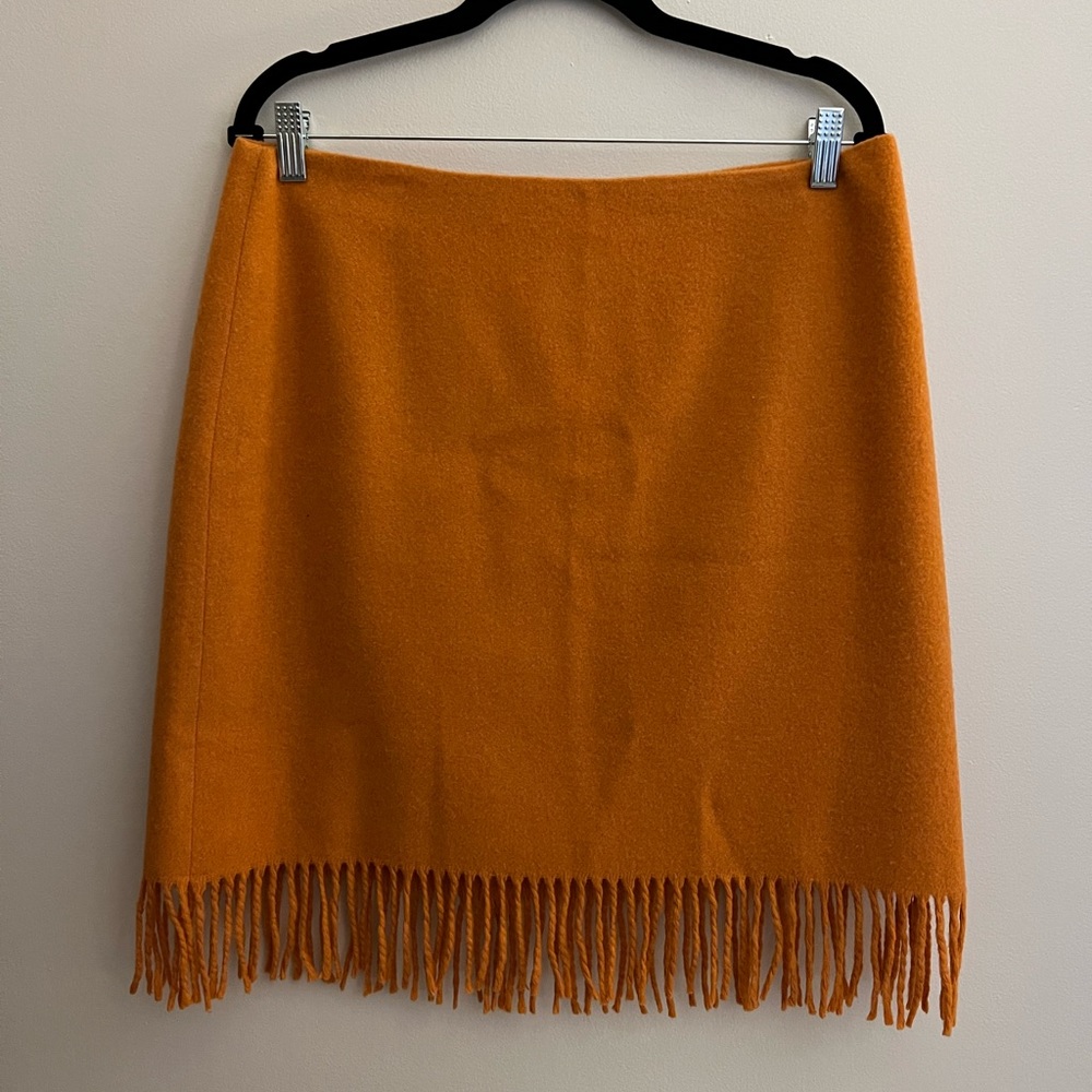 Jones New York Signature Orange Fringe Skirt Size 12
